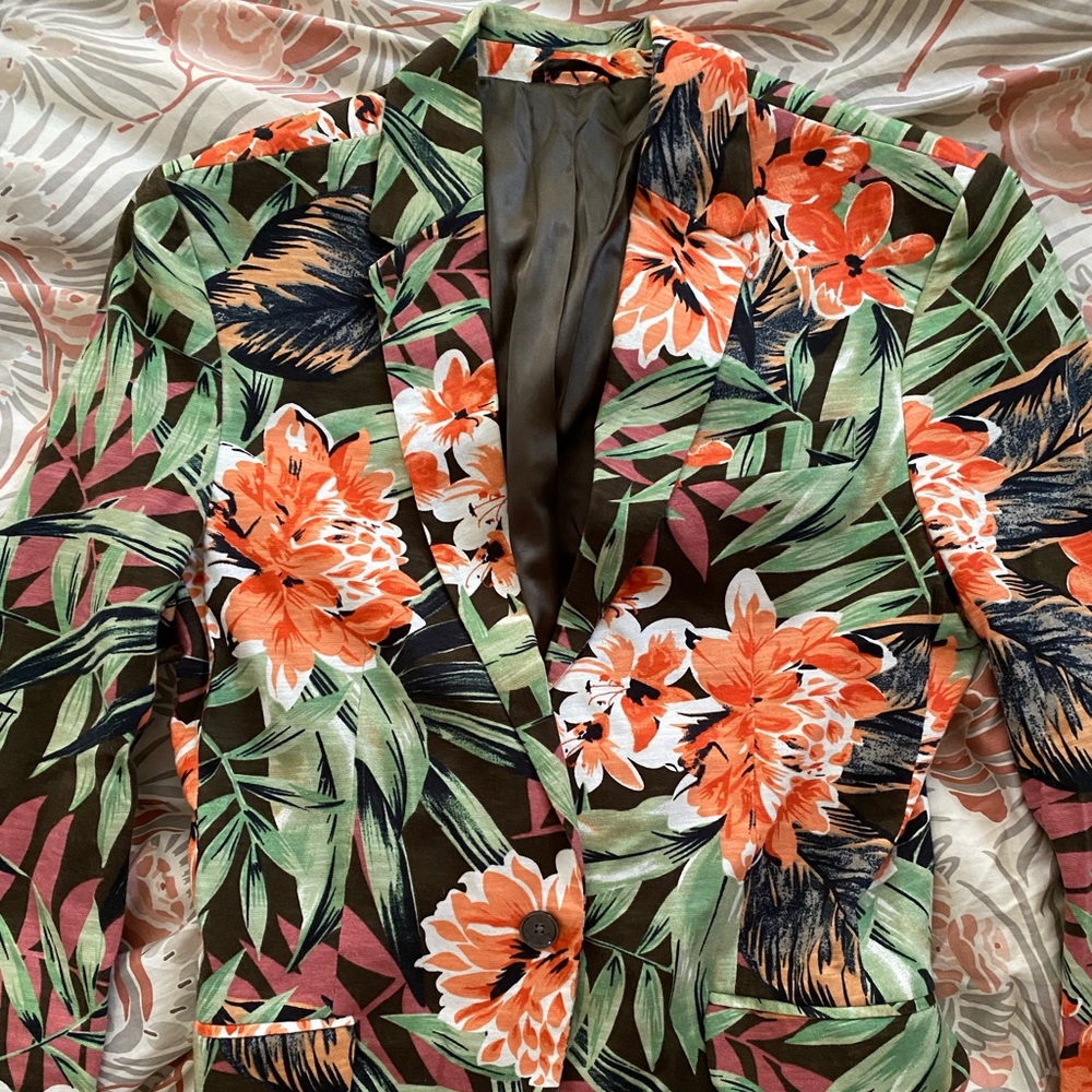 Zara men’s floral tropical blazer